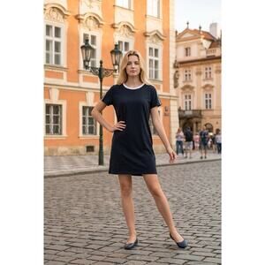 Calvin Klein Navy T-shirt Dress W/logo Trim XL